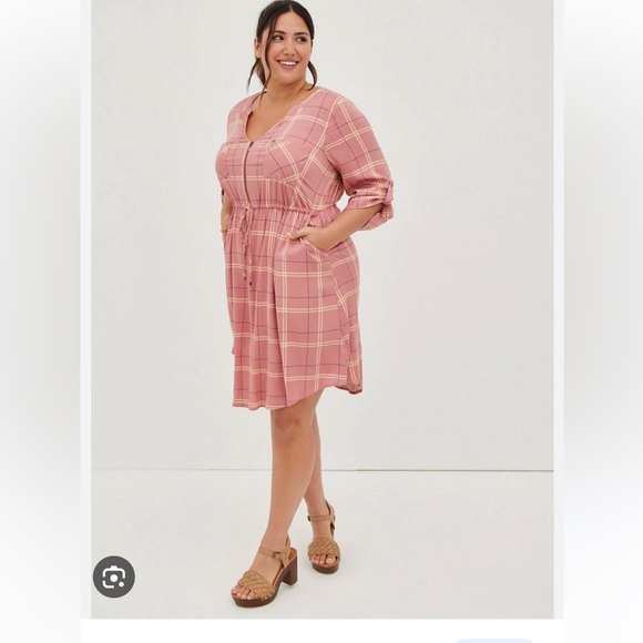 Mini Challis Zip-Front Shirt Dress - Picture 4 of 6